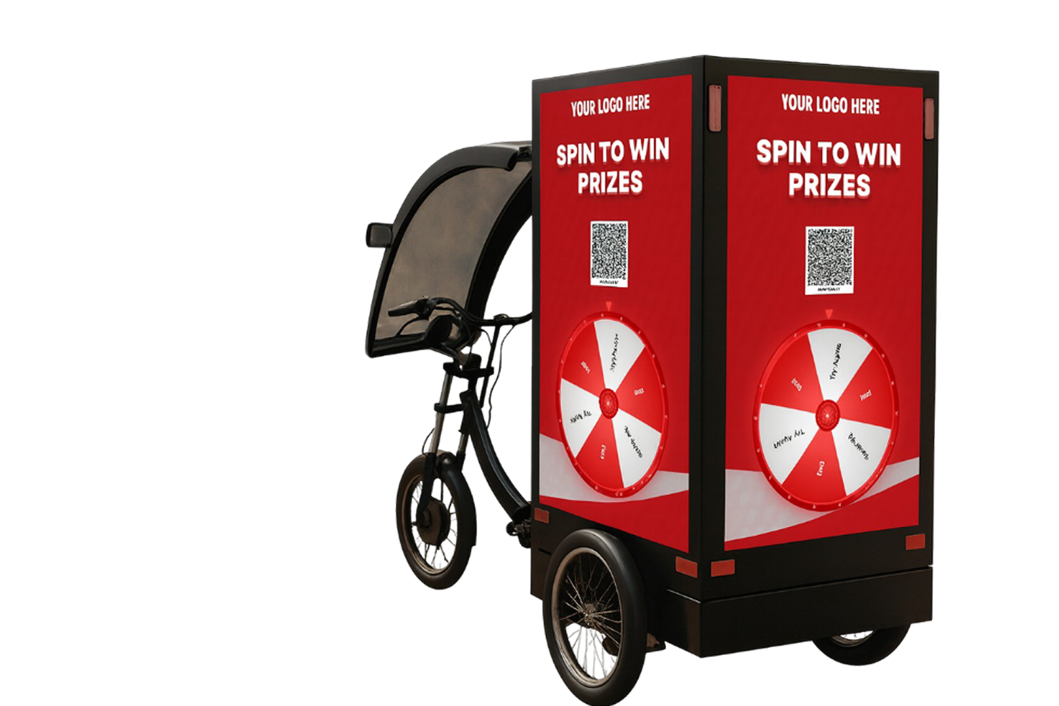 Spin-to-Win game on LED bike display
